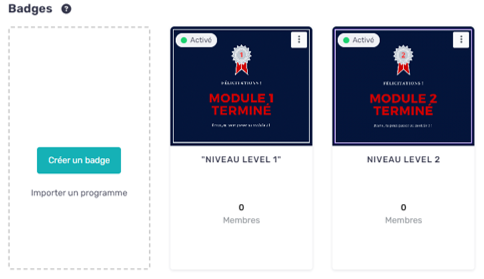 badge gamification formation en ligne (e-learning) avec learnybox